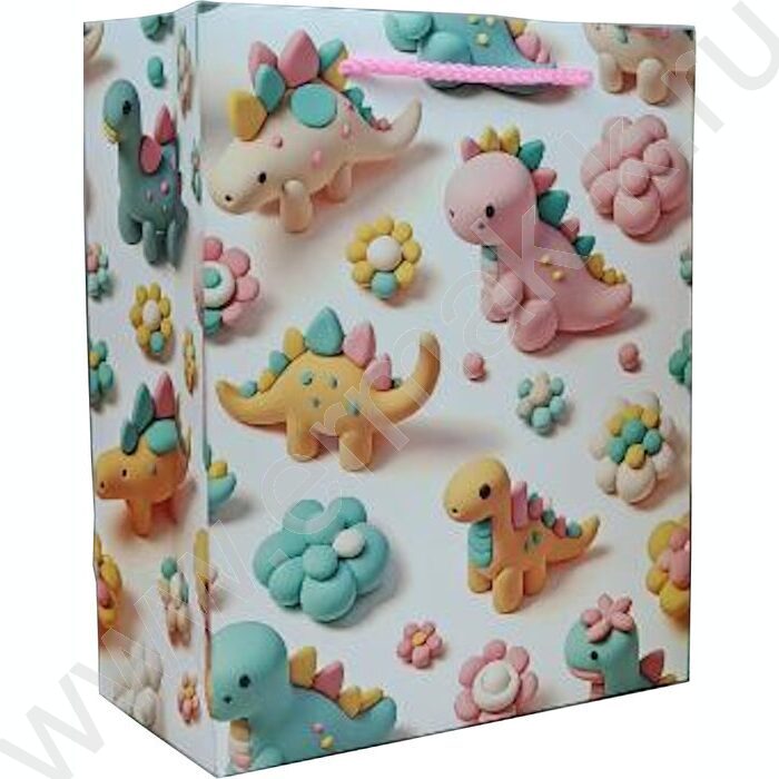 Пакет подарочный с матовой лам. 210гр 31*42*12см Чудесные динозавры | Фото 1