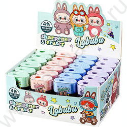 Точилка 2отв. пластик/с контейнером/ Зубастик ассорти+ластик NEW | Фото 2