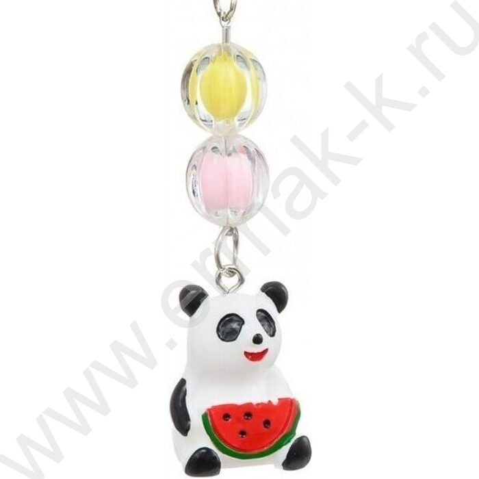 Ручка шар синяя Панда/прозрачный пластиковый корпус, колпачок со съёмным брелоком-бусинки с фигу | Фото 2