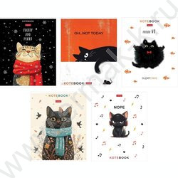 Тетрадь  48л линейка пл.обл. "Котэ" ассорти NEW | Фото 1