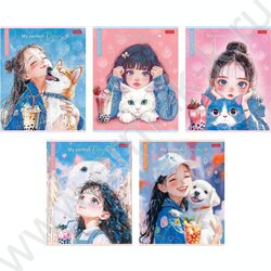Тетрадь  48л клетка "Bubble tea" /ламинация Soft-touch/ NEW | Фото 1