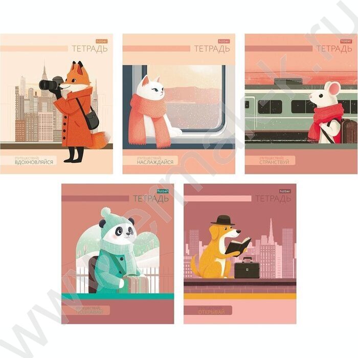 Тетрадь  48л клетка "Путешествуй!" /тиснение/ 5видов | Фото 1