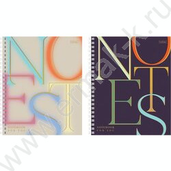 Тетрадь  96л клетка/спираль "Notes" /мат.ламин. 3D фольга/ ассорти NEW | Фото 1