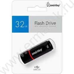 Съемный носитель информации 32GB USB Flash Drive <USB 2.0> черный "Crown" NEW | Фото 3