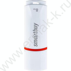 Съемный носитель информации  8GB USB Flash Drive <USB 2.0> белый "Crown" NEW | Фото 1