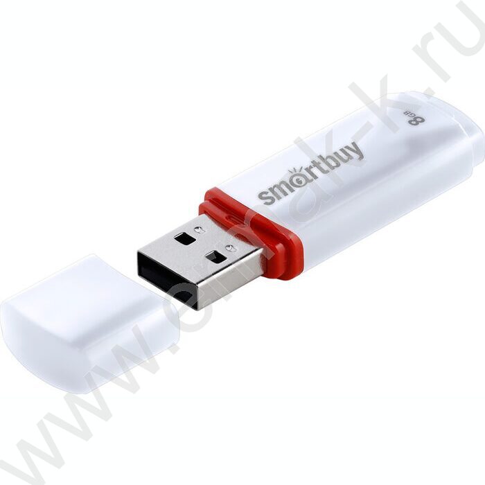 Съемный носитель информации  8GB USB Flash Drive <USB 2.0> белый "Crown" | Фото 2