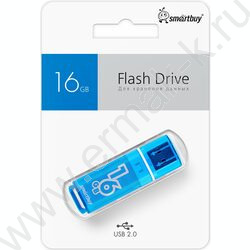 Съемный носитель информации 16GB USB Flash Drive <USB 2.0> голубой "Glossy" NEW | Фото 3