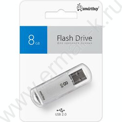Съемный носитель информации  8GB USB Flash Drive <USB 2.0> серебристый (металл. корпус) "V-Cut" NEW | Фото 4