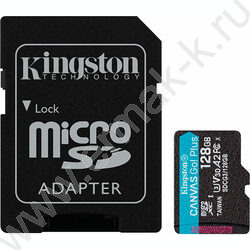 Карта памяти microSDXC 128Gb Canvas Go Plus,UHS-I U3, 170 Мб/с (class 10), с адапером NEW | Фото 1
