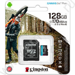 Карта памяти microSDXC 128Gb Canvas Go Plus,UHS-I U3, 170 Мб/с (class 10), с адапером NEW | Фото 3