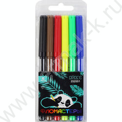 Фломастеры   6цв Панда смываемые вентилируемый колпачок,европодвес пл/уп NEW | Фото 1