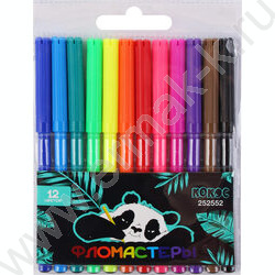 Фломастеры  12цв Панда смываемые вентилируемый колпачок,европодвес пл/уп NEW | Фото 1