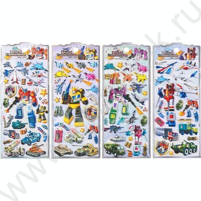 Наклейки декоративные  9,5*23см Роботы ассорти | Фото 1