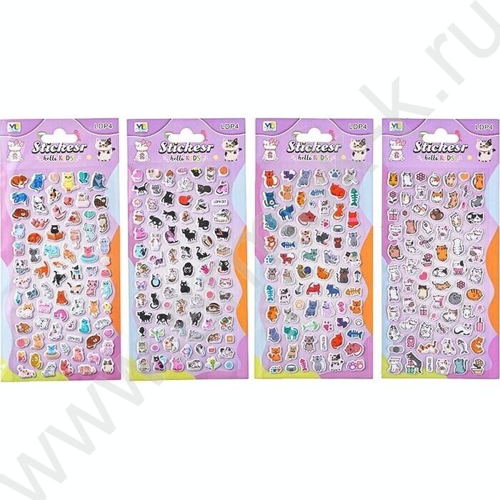 Наклейки декоративные 10,5*22,4см Cats ассорти | Фото 1