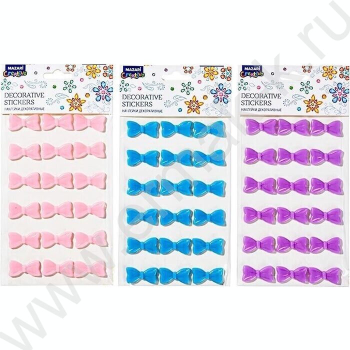 Наклейки декоративные  9,2*15,5см 3 дизайна  ОПП-упаковка | Фото 1