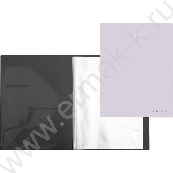 Папка  40 файлов Esthetics, лавандово-пепельная 0,7мм, фактура "soft-touch", с внутр. карм.160мк | Фото 1