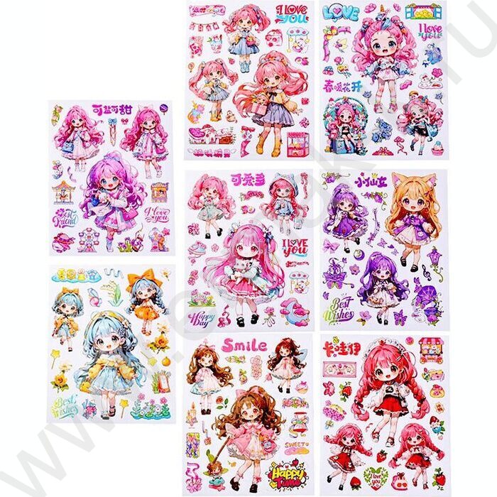 Наклейки декоративные 18*22см Куклы ассорти | Фото 1