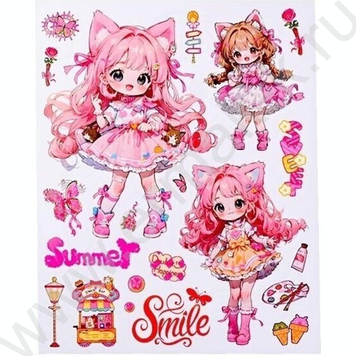 Наклейки декоративные 18*22см Куклы ассорти | Фото 2