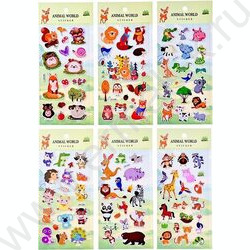Наклейки декоративные 10*22см Животные ассорти NEW | Фото 1