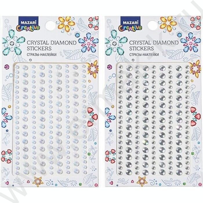 Наклейки-стразы пластиковые Ассорти ОПП-упаковка | Фото 1
