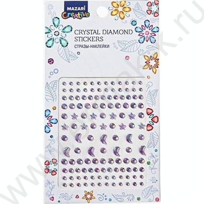 Наклейки-стразы пластиковые Ассорти ОПП-упаковка | Фото 2