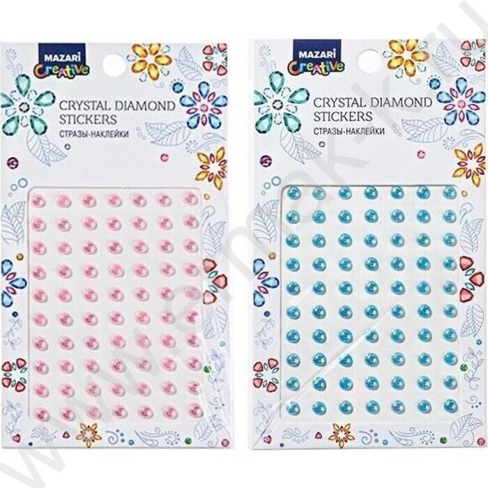 Наклейки-стразы пластиковые Ассорти ОПП-упаковка | Фото 2