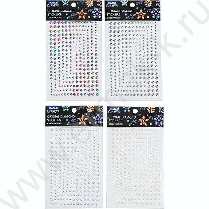 Наклейки-стразы пластиковые Ассорти ОПП-упаковка | Фото 1