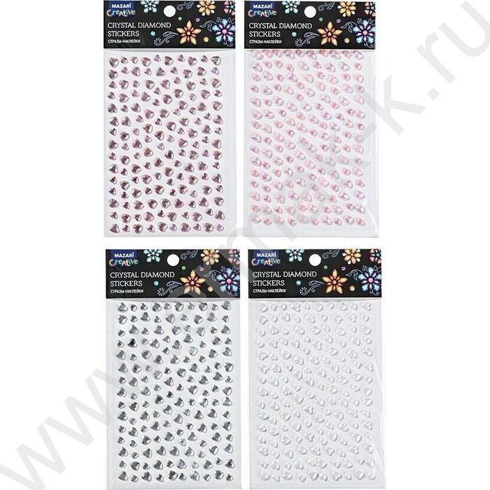 Наклейки-стразы пластиковые Ассорти ОПП-упаковка | Фото 1