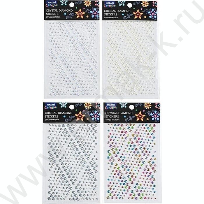 Наклейки-стразы пластиковые Ассорти ОПП-упаковка | Фото 1