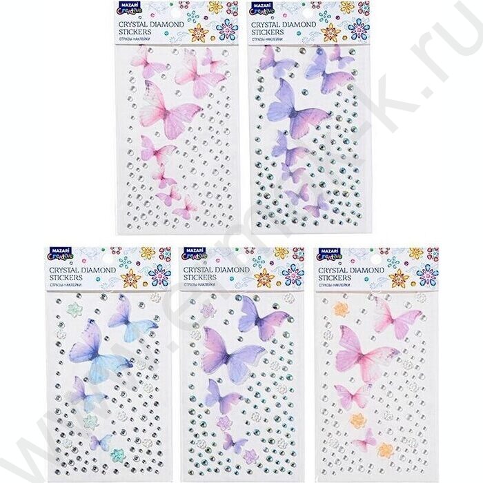 Наклейки-стразы пластиковые Ассорти ОПП-упаковка | Фото 1