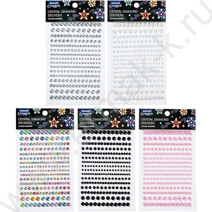 Наклейки-стразы пластиковые Ассорти ОПП-упаковка | Фото 1