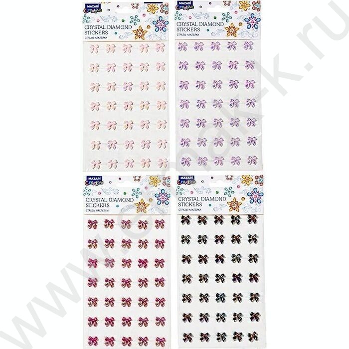 Наклейки-стразы пластиковые Ассорти ОПП-упаковка | Фото 1