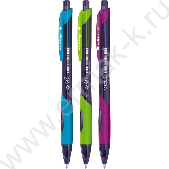 Ручка шар авт синяя 0,7мм "Riteline" /корпус прорезин. пластик /ассорти | Фото 1