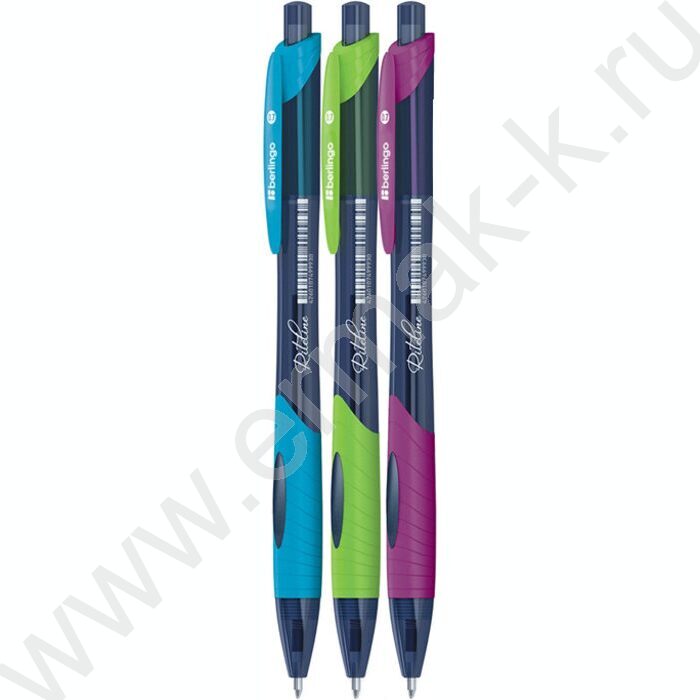 Ручка шар авт синяя 0,7мм "Riteline" /корпус прорезин. пластик /ассорти | Фото 2