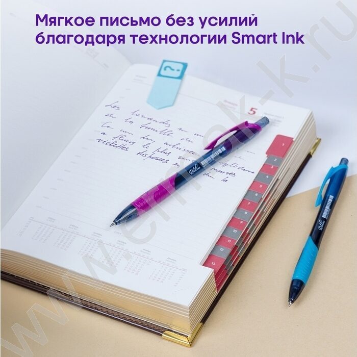 Ручка шар авт синяя 0,7мм "Riteline" /корпус прорезин. пластик /ассорти | Фото 6