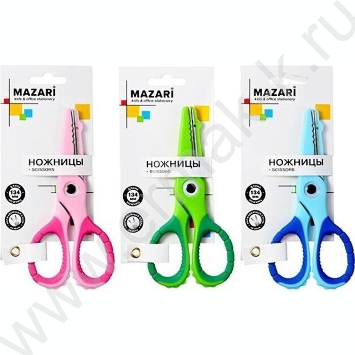 Ножницы 13,4см детские Crocodile лезвия из нержавеющей стали,  пластиковые ручки, ассорти | Фото 1