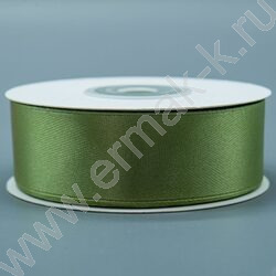 Лента атлас 2,5см*22,85м 25ярд светлый хаки | Фото 1