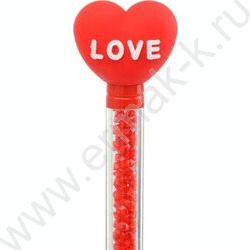 Ручка шар поворот/мех Сердечко LOVE /клип с насадкой, комбинированный корпус-нижняя часть корпус NEW | Фото 2