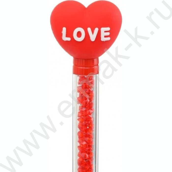 Ручка шар поворот/мех Сердечко LOVE /клип с насадкой, комбинированный корпус-нижняя часть корпус | Фото 2