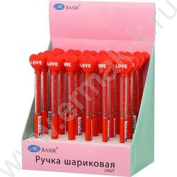 Ручка шар поворот/мех Сердечко LOVE /клип с насадкой, комбинированный корпус-нижняя часть корпус NEW | Фото 3