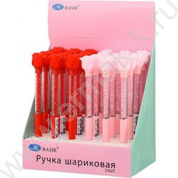 Ручка шар поворот/мех Розы /клип с насадкой, комбинированный корпус-нижняя часть корпуса-цветная NEW | Фото 3