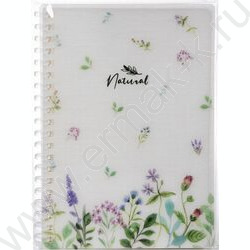 Блокнот  80л А6 спираль/пластик.обл. "NATURAL FLOWERS" | Фото 4