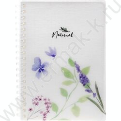 Блокнот  80л А6 спираль/пластик.обл. "NATURAL BLUE FLOWERS" | Фото 1