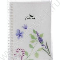 Блокнот  80л А6 спираль/пластик.обл. "NATURAL BLUE FLOWERS" | Фото 4