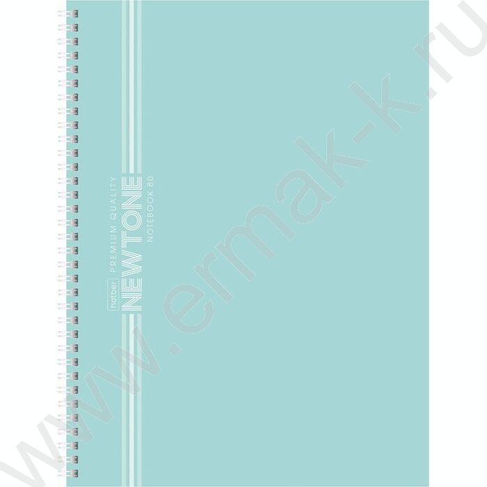 Тетрадь  80л А4 клетка/спираль/многоуров.перфорация "NEWtone PASTEL Зеленый нефрит" | Фото 1