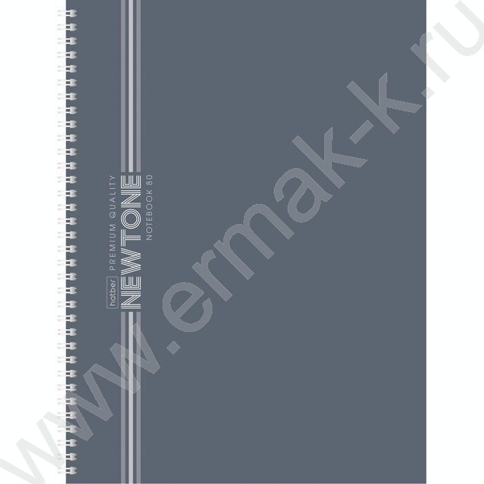 Тетрадь  80л А4 клетка/спираль/многоуров.перфорация "NEWtone PASTEL Серый агат" | Фото 1