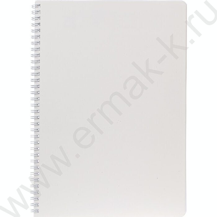 Тетрадь  96л А4 клетка/спираль/перфорация на отрыв "SoloMatte-Арктический белый" /ламинац.SOFT-T | Фото 1