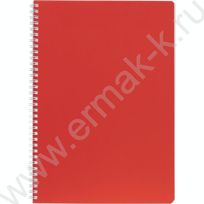 Тетрадь  96л А4 клетка/спираль/перфорация на отрыв "SoloMatte-Красный шелк" /ламинац.SOFT-TOUCH | Фото 1
