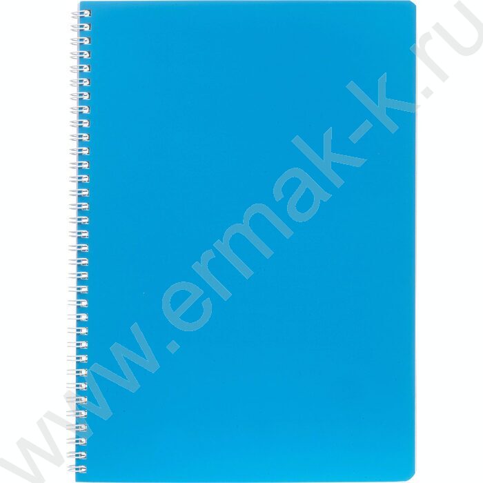 Тетрадь  96л А4 клетка/спираль/перфорация на отрыв "SoloMatte-Небесная лазурь" /ламинац.SOFT-TOU | Фото 1
