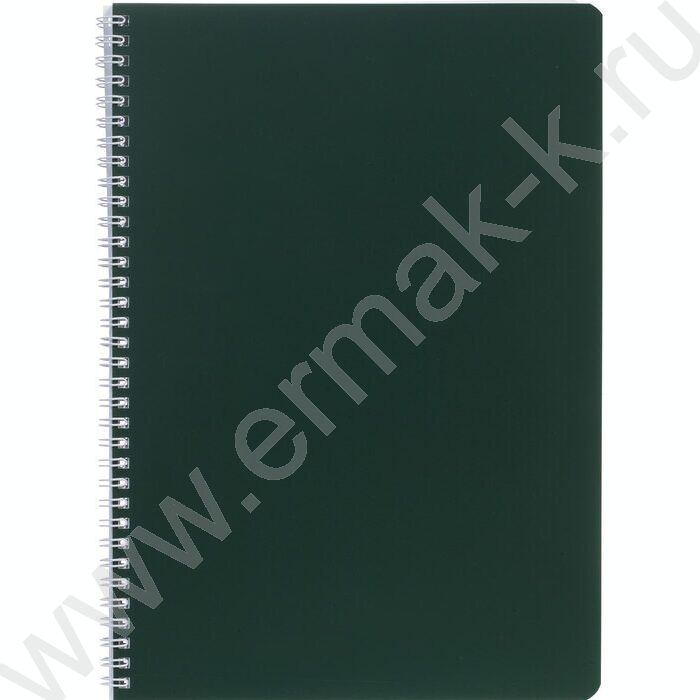 Тетрадь  96л А4 клетка/спираль/перфорация на отрыв "SoloMatte-Малахит" /ламинац.SOFT-TOUC | Фото 1